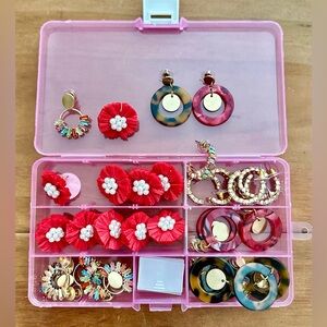 LOT NEW 17 Pairs of Earring Pearl Hoop Acrylic Gem Wholesale Retail Resale